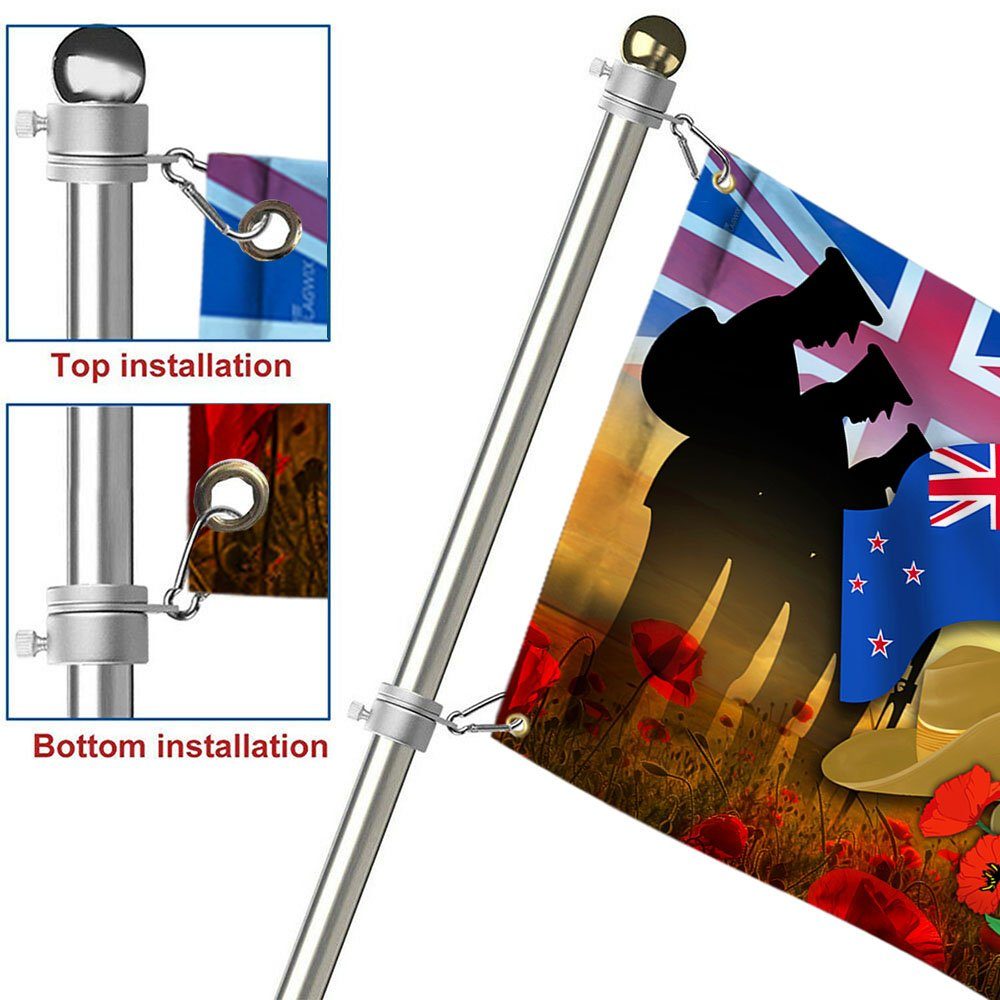 Anzac Day New Zealand Grommet Flag Lest We Forget TQN193GF - Image 5