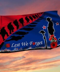 Anzac Day New Zealand Lest We Forget Grommet Flag LHA1748GFv2