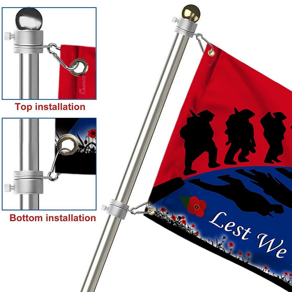 Anzac Day New Zealand Lest We Forget Grommet Flag LHA1748GFv2 - Image 6
