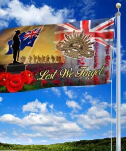anzac day poppy australian grommet flag lest we forget ddh3363gf 7045