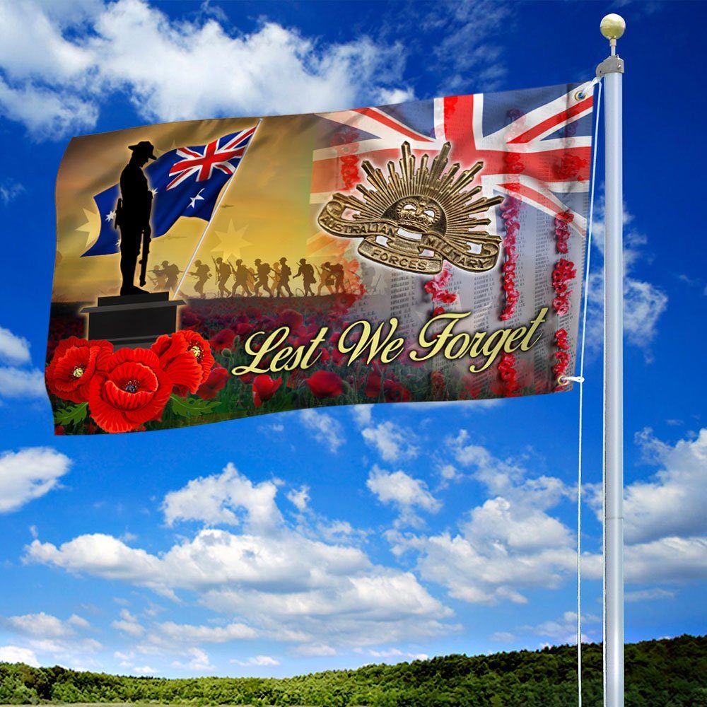 Anzac Day Poppy Australian Grommet Flag Lest We Forget DDH3363GF - Image 2