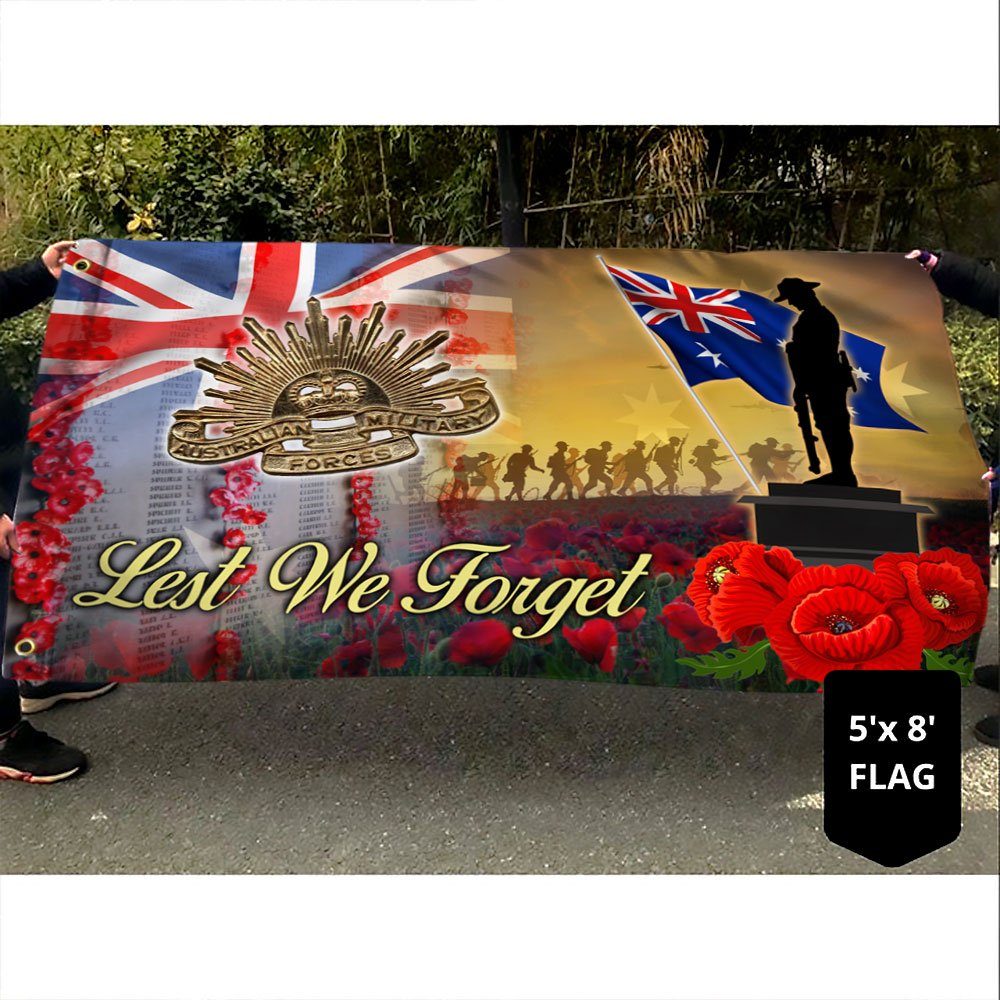 Anzac Day Poppy Australian Grommet Flag Lest We Forget DDH3363GF - Image 3