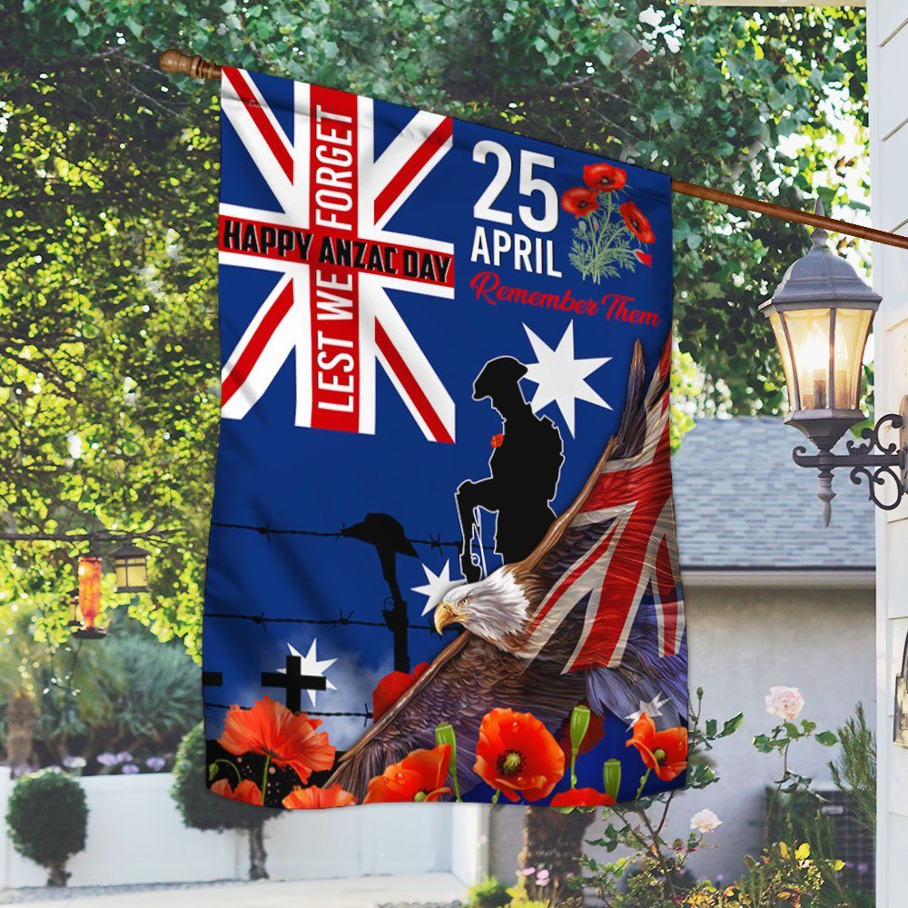 Anzac Day Veteran Eagle Australia Flag Remember Them Happy Anzac Day Lest We Forget LHA2115F - Image 2