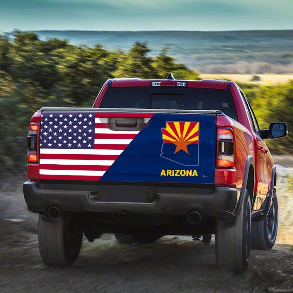 Arizona Sticker Wrap Arizona American Eagle Tailgate Decal Sticker Wrap TRL1699TDv2 - Image 3