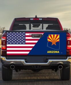 Arizona Sticker Wrap Arizona American Eagle Tailgate Decal Sticker Wrap TRL1699TDv2