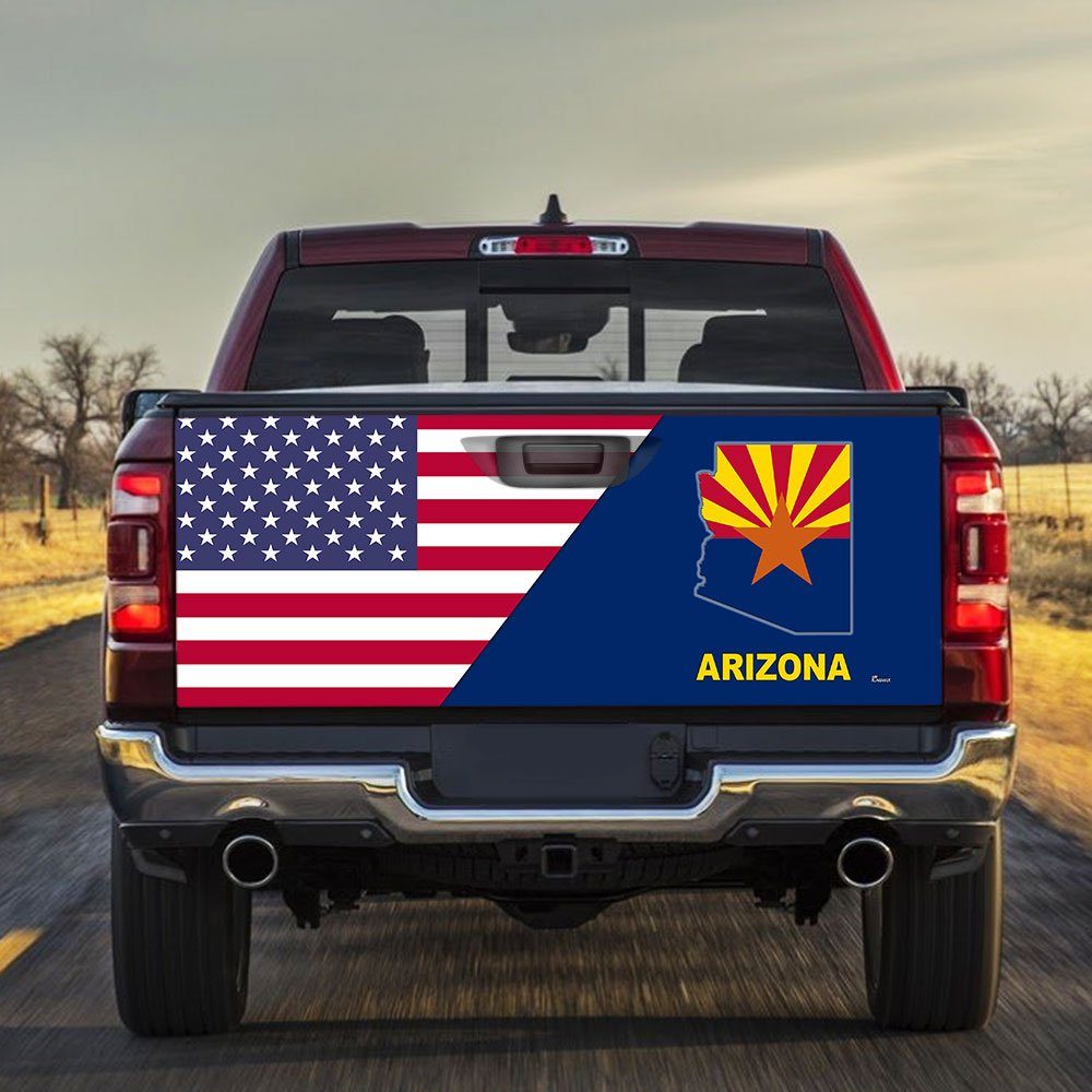 Arizona Sticker Wrap Arizona American Eagle Tailgate Decal Sticker Wrap TRL1699TDv2