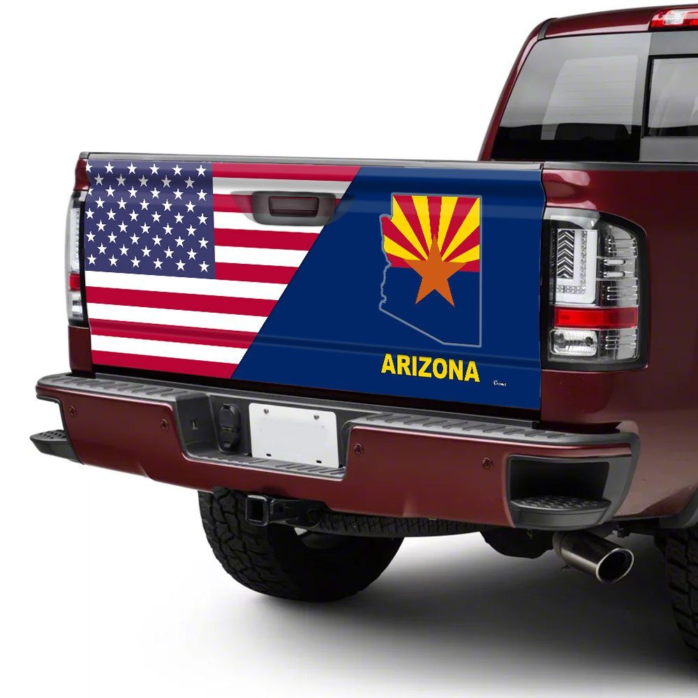 Arizona Sticker Wrap Arizona American Eagle Tailgate Decal Sticker Wrap TRL1699TDv2 - Image 4