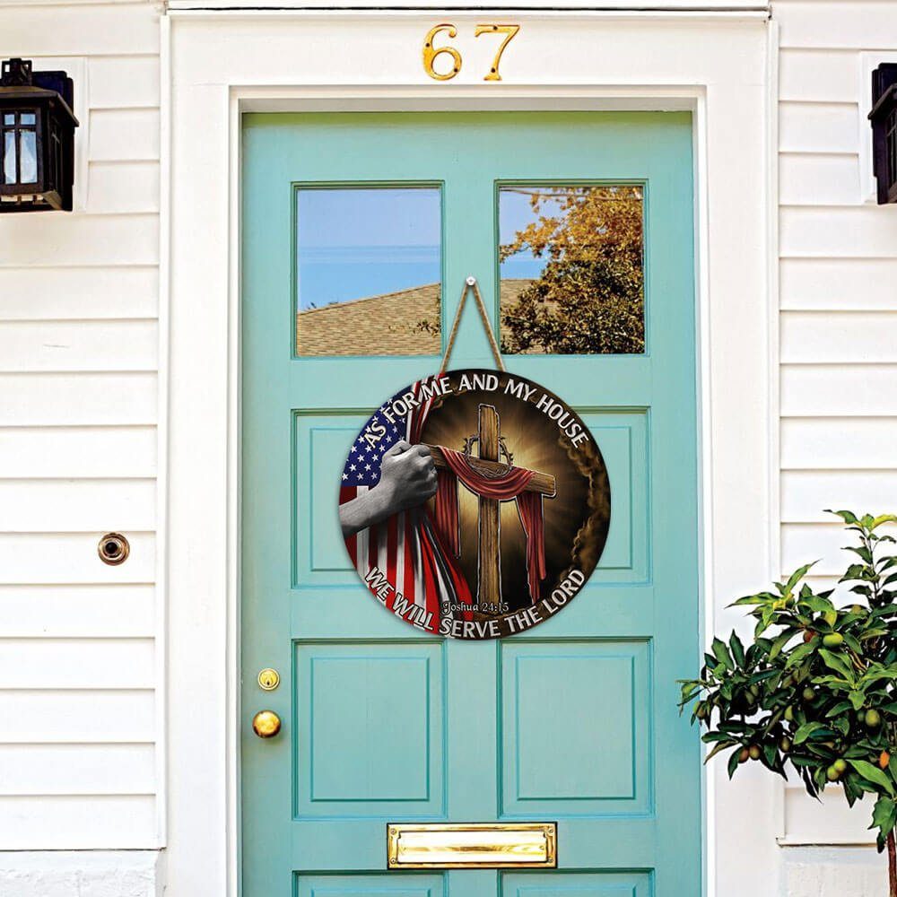 As For Me And My House, We Will Serve The Lord Round Wooden Sign THB3255WD - Image 3
