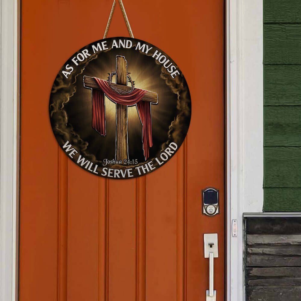 As For Me And My House, We Will Serve The Lord Round Wooden Sign THB3255WDv1 - Image 5