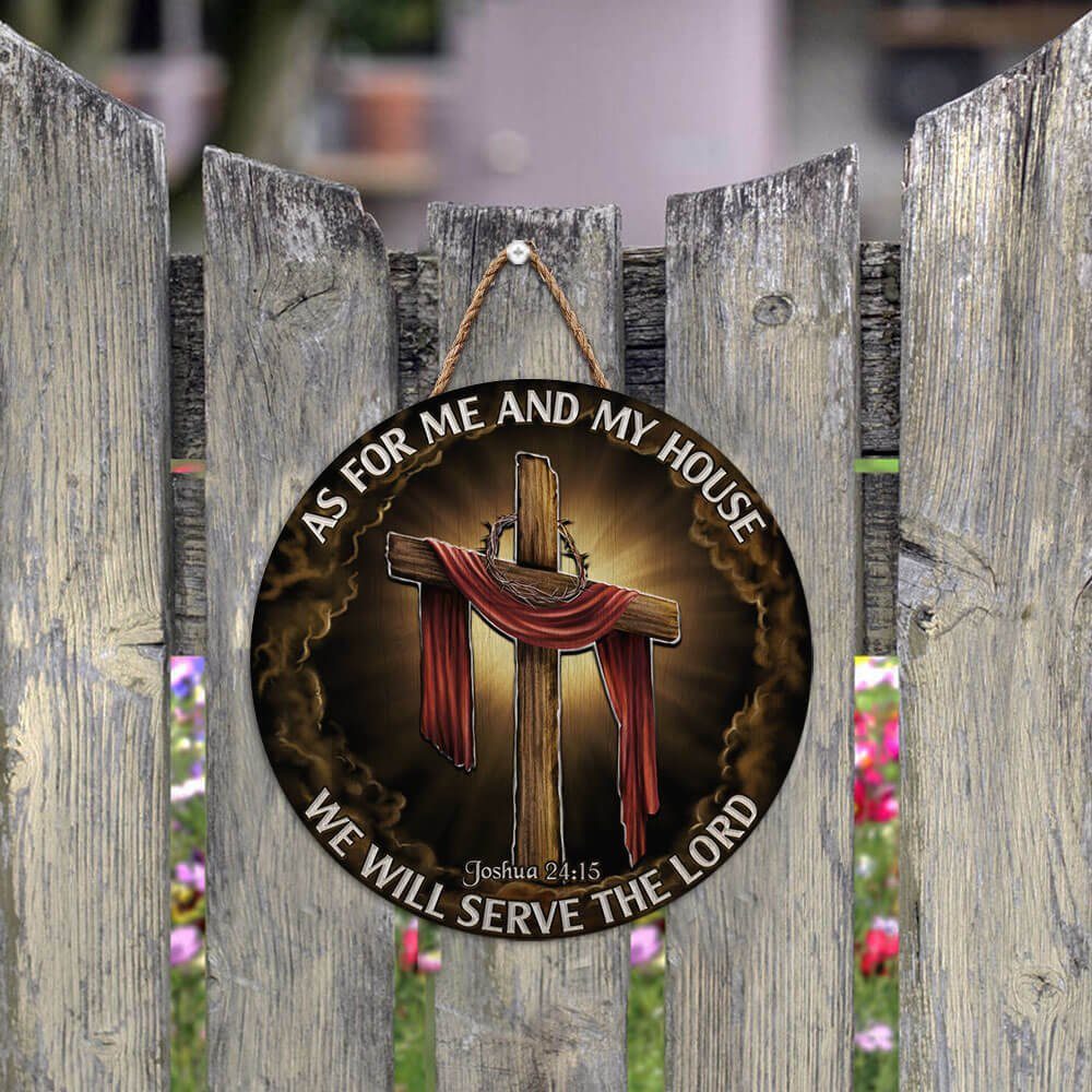 As For Me And My House, We Will Serve The Lord Round Wooden Sign THB3255WDv1 - Image 3
