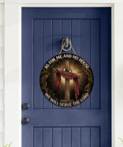 as for me and my house, we will serve the lord round wooden sign thb3255wdv1 8627