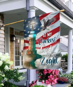 At My Darkest God Is My Light Lighthouse Flag LHA1618F