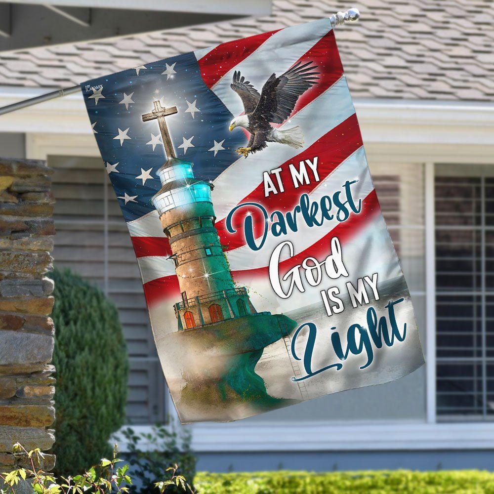 At My Darkest God Is My Light Lighthouse Flag LHA1618F - Image 3