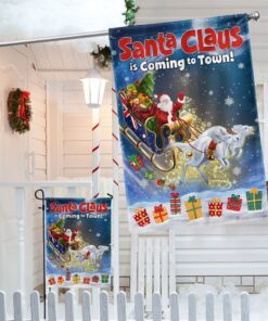 australia christmas flag santa claus is coming to town lnt774f 2088