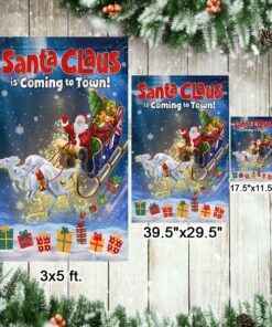 australia christmas flag santa claus is coming to town lnt774f 5837
