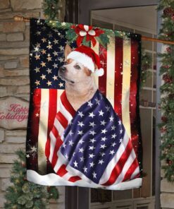 Australian Cattle Dog ( Red Coat) Flag Merry Christmas ANL285Fv16