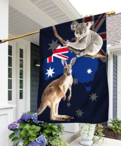 Australian Flag Aussie Kangaroo Koala Australian Day Flag TRL1728F