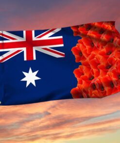 australian poppy flag anzac day aussie grommet flag trv1898gf 2346