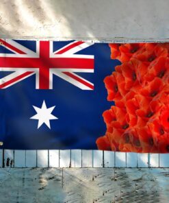 australian poppy flag anzac day aussie grommet flag trv1898gf 5391