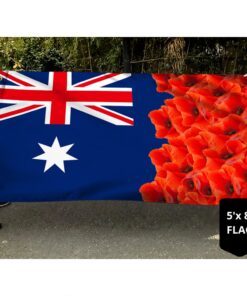 australian poppy flag anzac day aussie grommet flag trv1898gf 5589