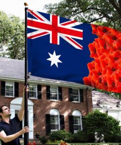australian poppy flag anzac day aussie grommet flag trv1898gf 6627