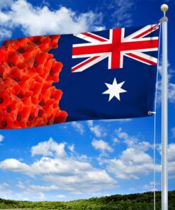 australian poppy flag anzac day aussie grommet flag trv1898gf 8857
