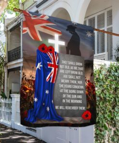 australian remembrance day flag we will remember mbh144fv1 2393
