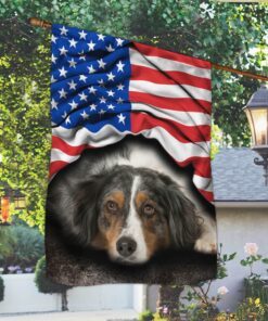 australian shepherd patriot american flag thh3345f 1950