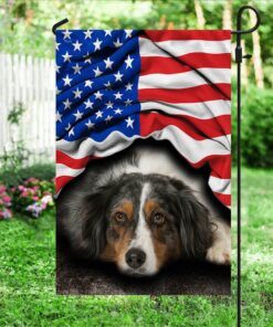 australian shepherd patriot american flag thh3345f 6529