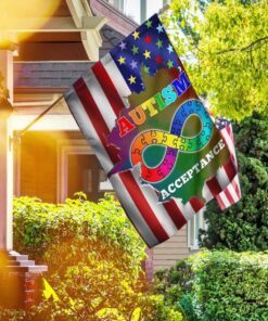 Autism Acceptance American Flag