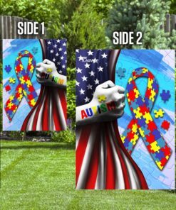 autism awareness american flag 8355
