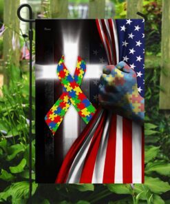 autism awareness cross flag 6295