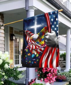 Autism Awareness Eagle American Flag
