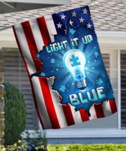 Autism Awareness Flag Light It Up Blue MLH2072F