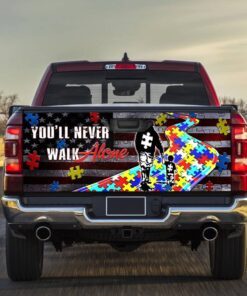 Autism Awareness Never Walk Alone Truck Tailgate Decal Sticker Wrap