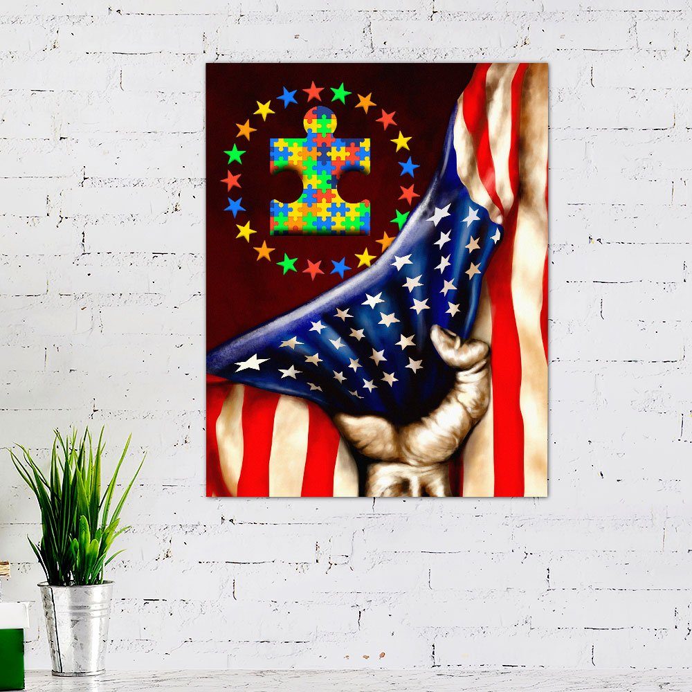Autism Is Not A Disability It's A Different Ability Autism Awareness Hanging Metal Sign QNN57F