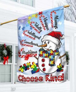 Autism Snowman Flag Choose Kind DBD3046F
