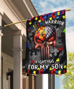 Autism Warrior Fighting For My Son Flag