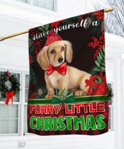 Baby Dachshund Flag Have Yourself A Furry Little Christmas TTV376Fv1