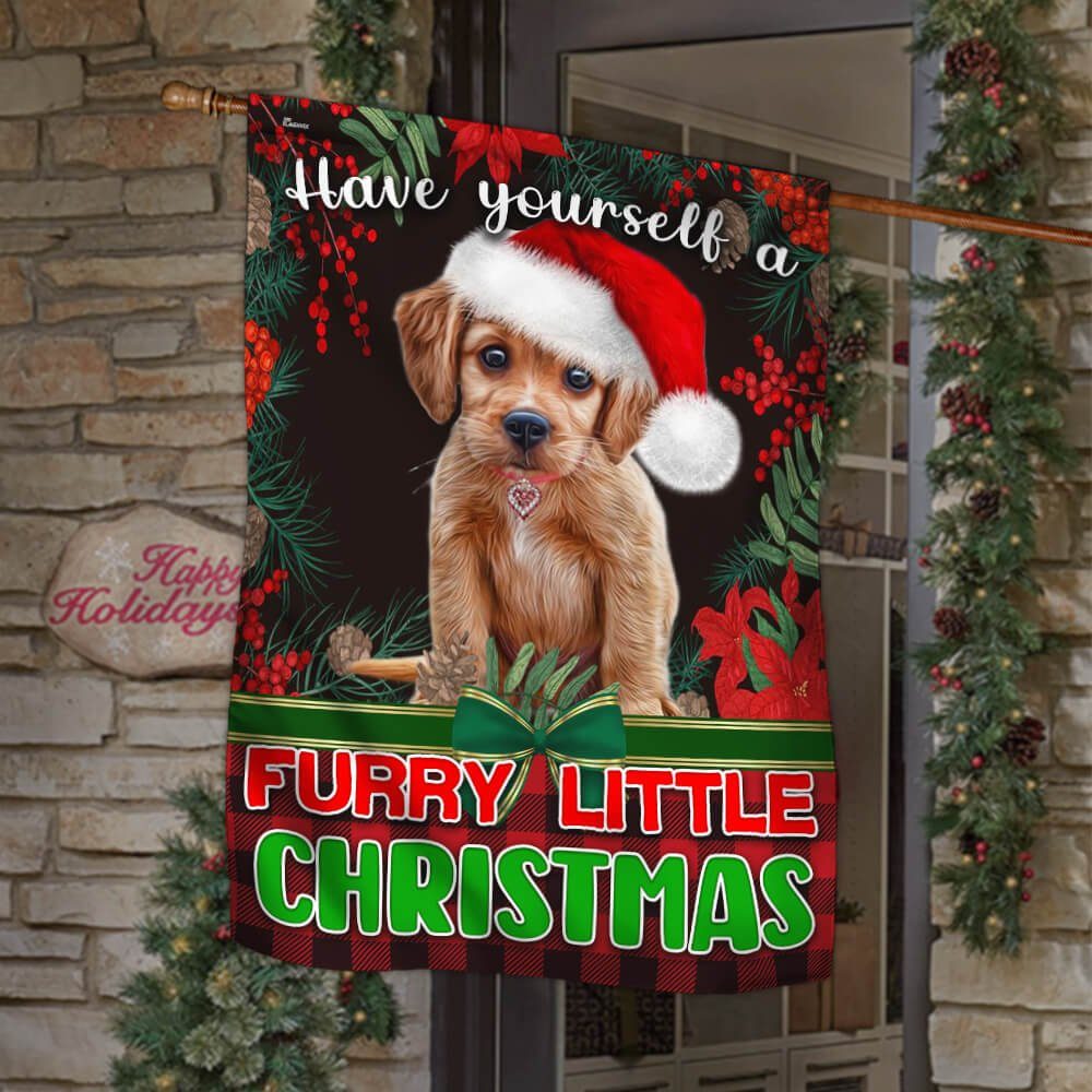 Baby Golden Retriever Flag Have Yourself A Furry Little Christmas TTV376F - Image 2