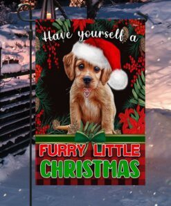 baby golden retriever flag have yourself a furry little christmas ttv376f 2438