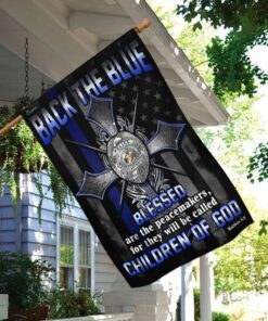 back the blue. police officer american us flag 3254
