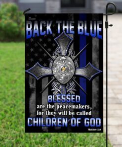 back the blue. police officer american us flag 4275