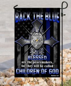 back the blue. police officer american us flag 6970