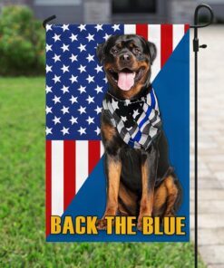 back the blue flag flagwix™ printed rottweiler flag 7516