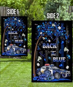 back the blue police car halloween flag 2461