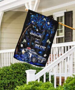 back the blue police car halloween flag 7433