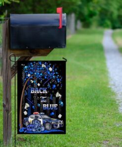 back the blue police car halloween flag 7824