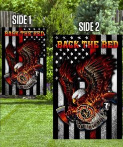 back the red firegfighter flag 5075