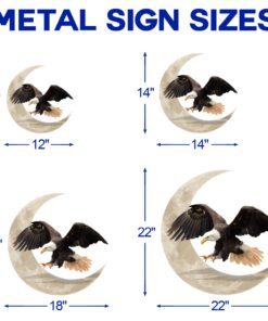 bald eagle on the moon hanging metal sign qnk1005msv15a 2658